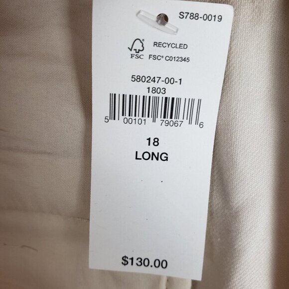 Banana Republic Cruise Cropped Pant NWT Cream Khaki Wide Leg Trousers Size 18L - Picture 7 of 9